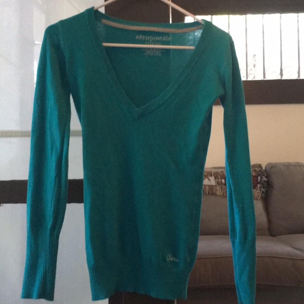 Light blue Aeropostale v neck sweater